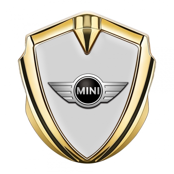 Mini Cooper Tuning Emblem Self Adhesive Gold Grey Template Classic Logo