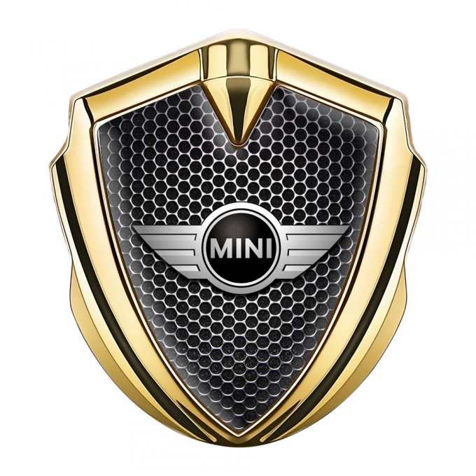 Mini Cooper Self Adhesive Bodyside Emblem Gold Dark Hex Classic Logo