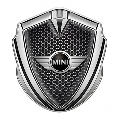 Mini Cooper Self Adhesive Bodyside Emblem Silver Dark Hex Classic Design