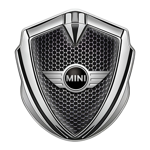 Mini Cooper Self Adhesive Bodyside Emblem Silver Dark Hex Classic Design