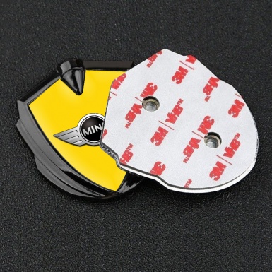 Mini Cooper Tuning Emblem Self Adhesive Graphite Yellow Classic Design