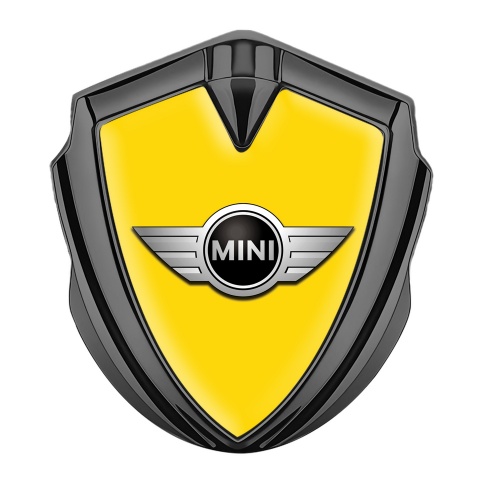 Mini Cooper Tuning Emblem Self Adhesive Graphite Yellow Classic Design