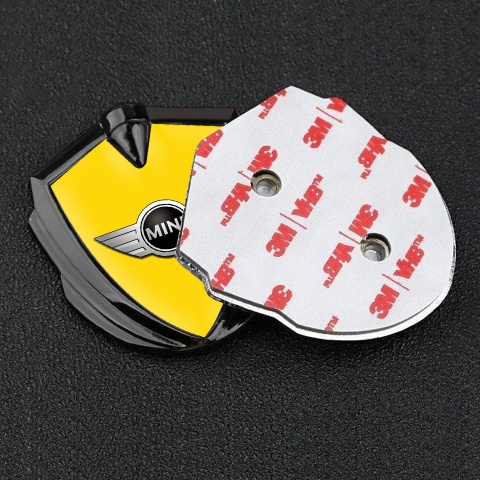Mini Cooper Tuning Emblem Self Adhesive Graphite Yellow Classic Design