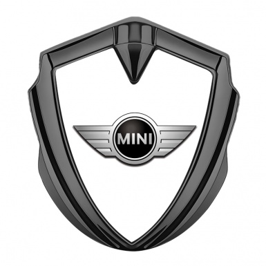 Mini Cooper Fender Emblem Badge Graphite White Template Classic Design