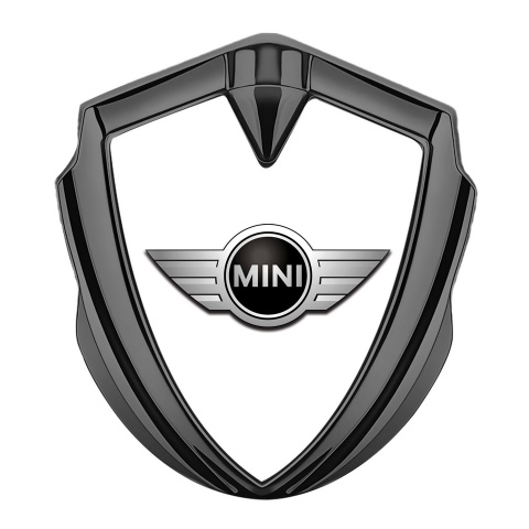 Mini Cooper Fender Emblem Badge Graphite White Template Classic Design