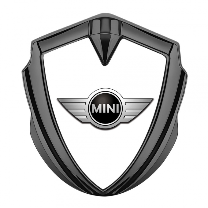 Mini Cooper Fender Emblem Badge Graphite White Template Classic Design