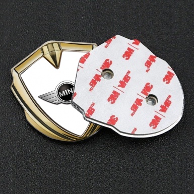 Mini Cooper Fender Emblem Badge Gold White Template Classic Design