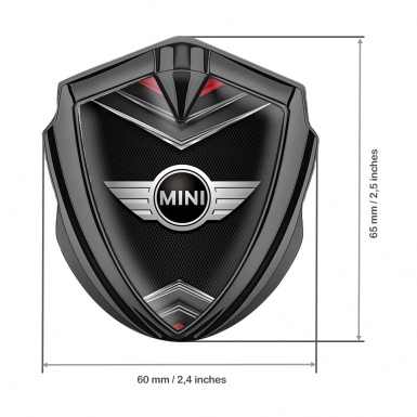 Mini Cooper Bodyside Badge Self Adhesive Graphite Black Grid Classic Logo