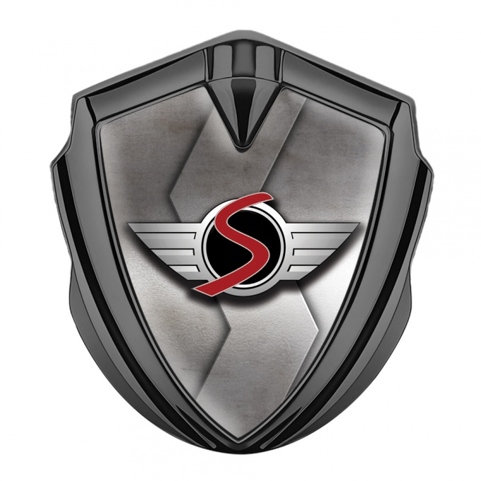 Mini Cooper S Self Adhesive Bodyside Emblem Graphite Bevel Classic Edition