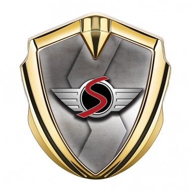Mini Cooper S Self Adhesive Bodyside Emblem Gold Bevel Classic Edition