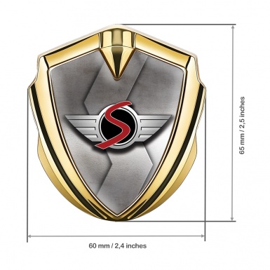Mini Cooper S Self Adhesive Bodyside Emblem Gold Bevel Classic Edition