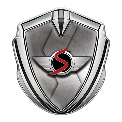 Mini Cooper S Self Adhesive Bodyside Emblem Silver Bevel Classic Edition