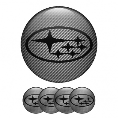 Subaru Center Hub Dome Stickers Black Stars