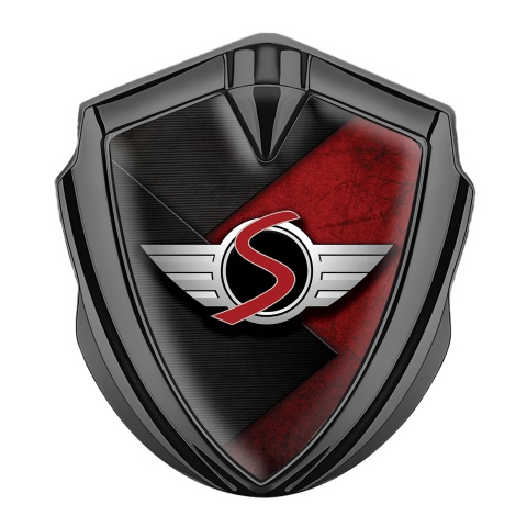 Mini Cooper S Bodyside Emblem Graphite Dark Plates Red Surface Edition