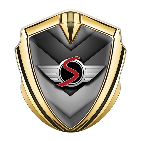 Mini Cooper S Bodyside Badge Self Adhesive Gold V Plates Classic Logo