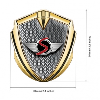 Mini Cooper S Fender Metal Badge Gold Gradient Net Template Design