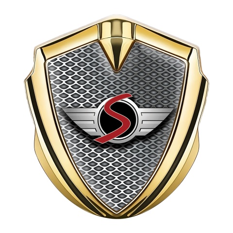 Mini Cooper S Fender Metal Badge Gold Gradient Net Template Design