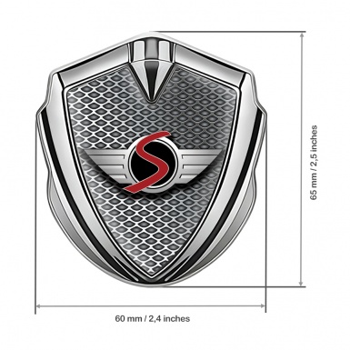 Mini Cooper S Fender Metal Badge Silver Gradient Net Template Design