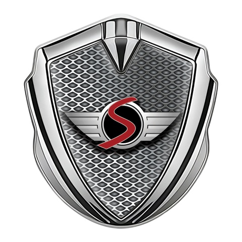 Mini Cooper S Fender Metal Badge Silver Gradient Net Template Design