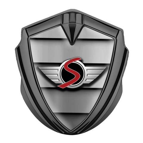 Mini Cooper S Trunk Emblem Badge Graphite Metal Blinds Sport Logo