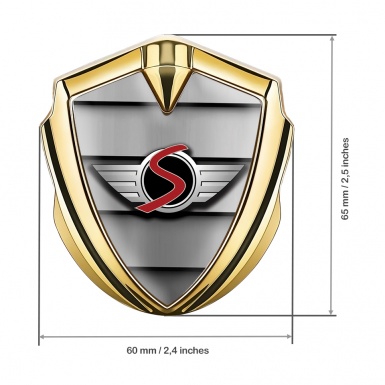 Mini Cooper S Trunk Emblem Badge Gold Metal Blinds Sport Logo