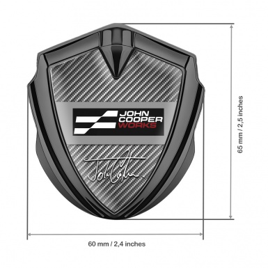 Mini Cooper 3D Car Metal Emblem Graphite Carbon John Cooper Edition