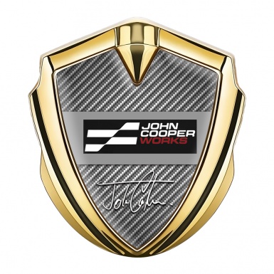 Mini Cooper 3D Car Metal Emblem Gold Carbon John Cooper Edition