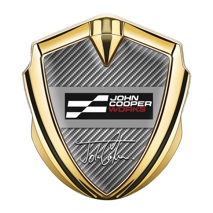 Mini Cooper 3D Car Metal Emblem Gold Carbon John Cooper Edition
