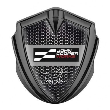 Mini Cooper Emblem Self Adhesive Graphite Black Dots John Cooper Edition