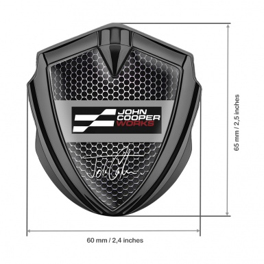 Mini Cooper Emblem Self Adhesive Graphite Black Dots John Cooper Edition