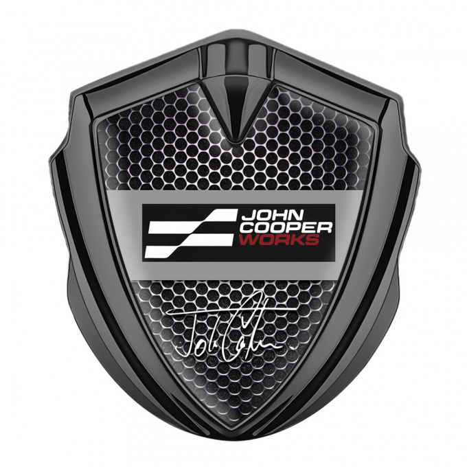 Mini Cooper Emblem Self Adhesive Graphite Black Dots John Cooper Edition