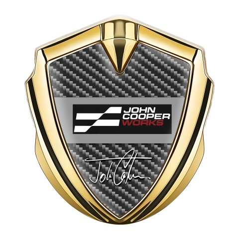Mini Cooper Bodyside Emblem Gold Dark Carbon John Cooper Edition
