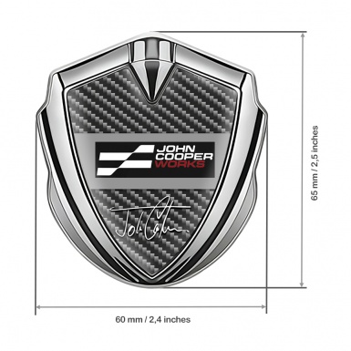 Mini Cooper Bodyside Emblem Silver Dark Carbon John Cooper Edition