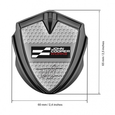 Mini Cooper Fender Emblem Badge Graphite Honeycomb John Cooper Edition