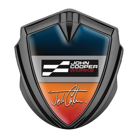 Mini Cooper Tuning Badge Self Adhesive Graphite Multicolor John Cooper Logo