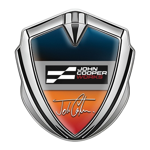Mini Cooper Tuning Badge Self Adhesive Silver Multicolor John Cooper Logo