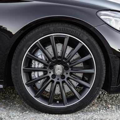 Mercedes Benz Carbon Edition Wheel Center Cap Domed Stickers 