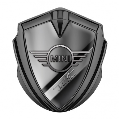 Mini Cooper Bodyside Emblem Graphite Diagonal Plates John Cooper Edition