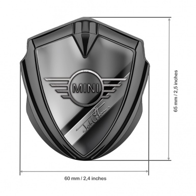 Mini Cooper Bodyside Emblem Graphite Diagonal Plates John Cooper Edition