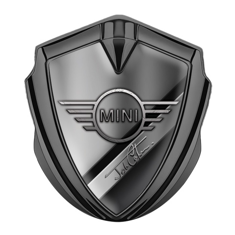 Mini Cooper Bodyside Emblem Graphite Diagonal Plates John Cooper Edition