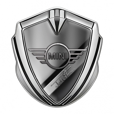 Mini Cooper Bodyside Emblem Silver Diagonal Plates John Cooper Edition