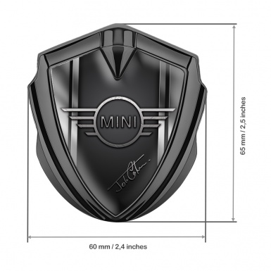 Mini Cooper Fender Emblem Badge Graphite Grey Gradient John Cooper Design