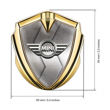Mini Cooper Self Adhesive Bodyside Emblem Gold Geometric Template