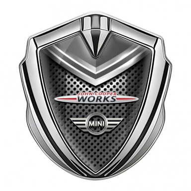 Mini Cooper Self Adhesive Bodyside Emblem Silver Shield John Cooper Logo