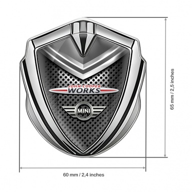 Mini Cooper Self Adhesive Bodyside Emblem Silver Shield John Cooper Logo