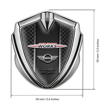 Mini Cooper Fender Metal Emblem Badge Silver Dark Grid Lights Edition