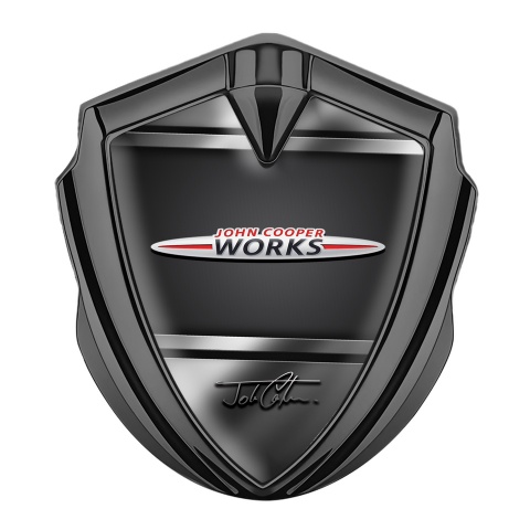 Mini Cooper Tuning Emblem Self Adhesive Graphite Plates John Cooper Works