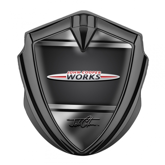 Mini Cooper Tuning Emblem Self Adhesive Graphite Plates John Cooper Works