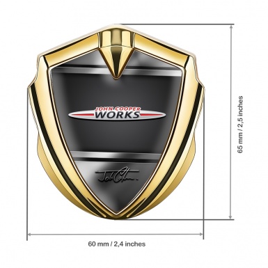 Mini Cooper Tuning Emblem Self Adhesive Gold Plates John Cooper Works