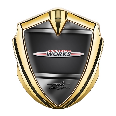 Mini Cooper Tuning Emblem Self Adhesive Gold Plates John Cooper Works